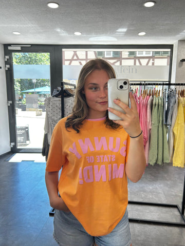 T-Shirt mit Print - orange