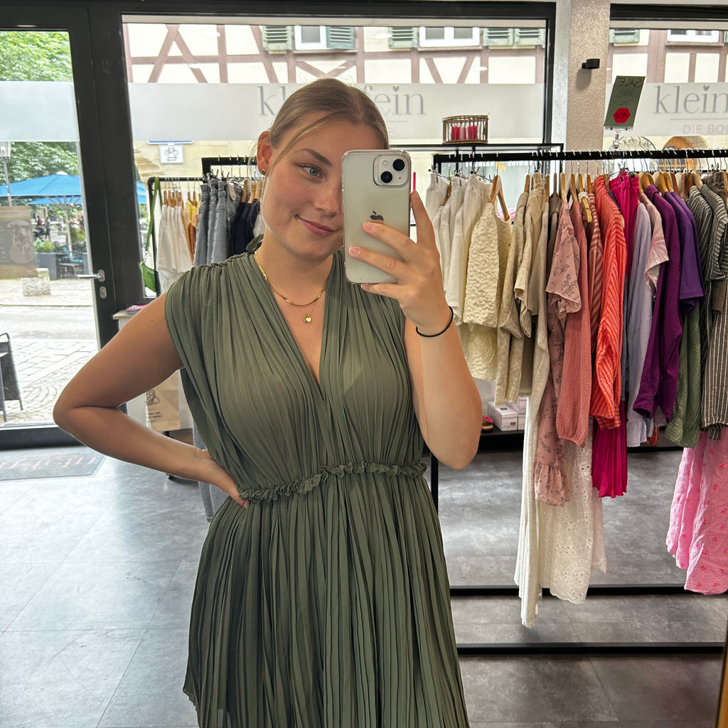 Plisseekleid Khaki
