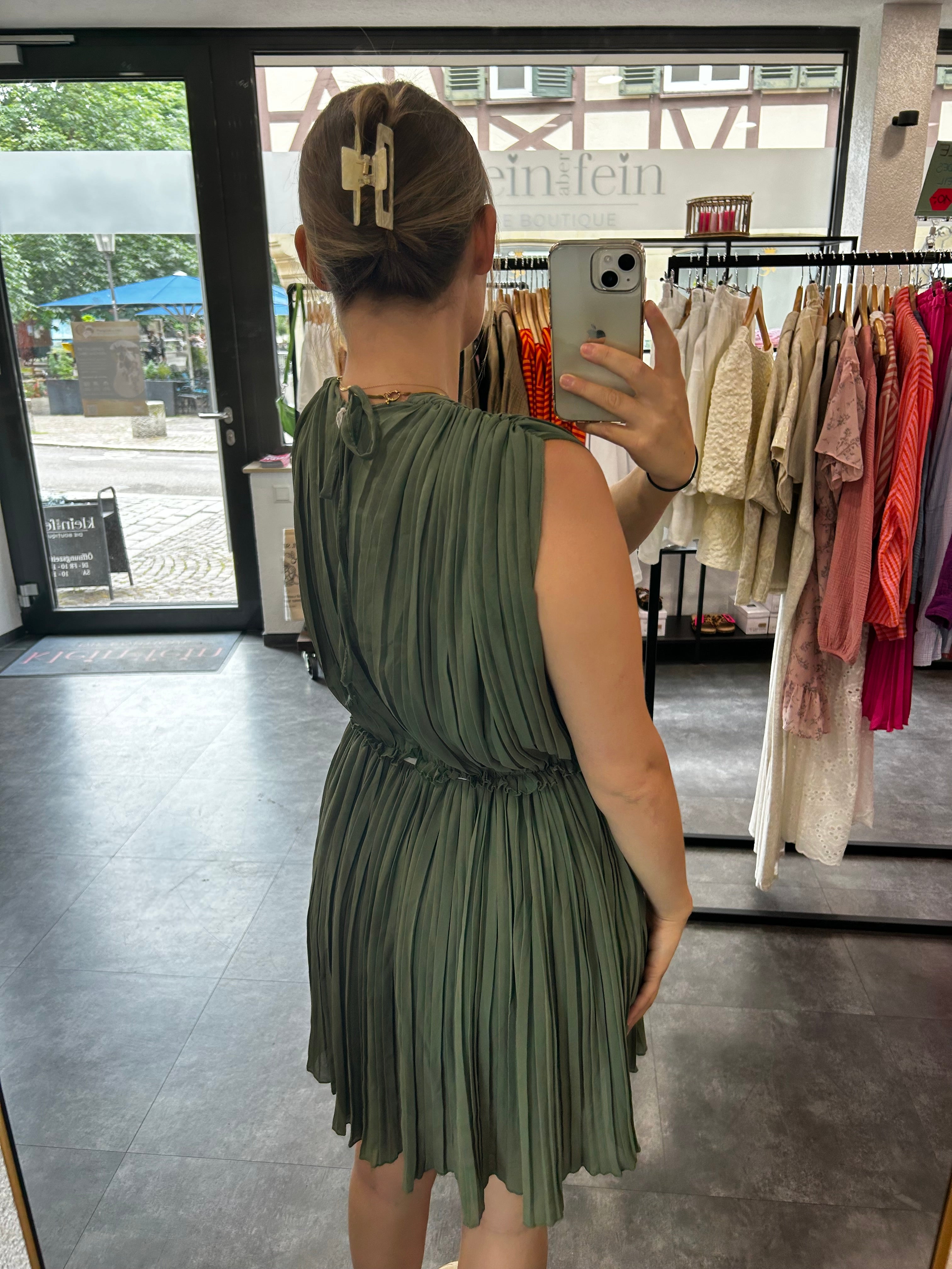 Plisseekleid Khaki