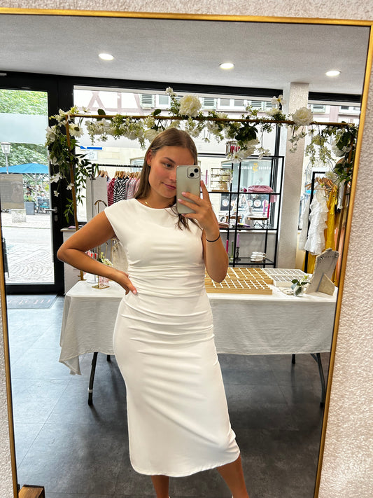 Drapiertes Midikleid