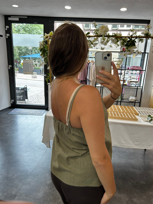 Summer top with floral embroidery