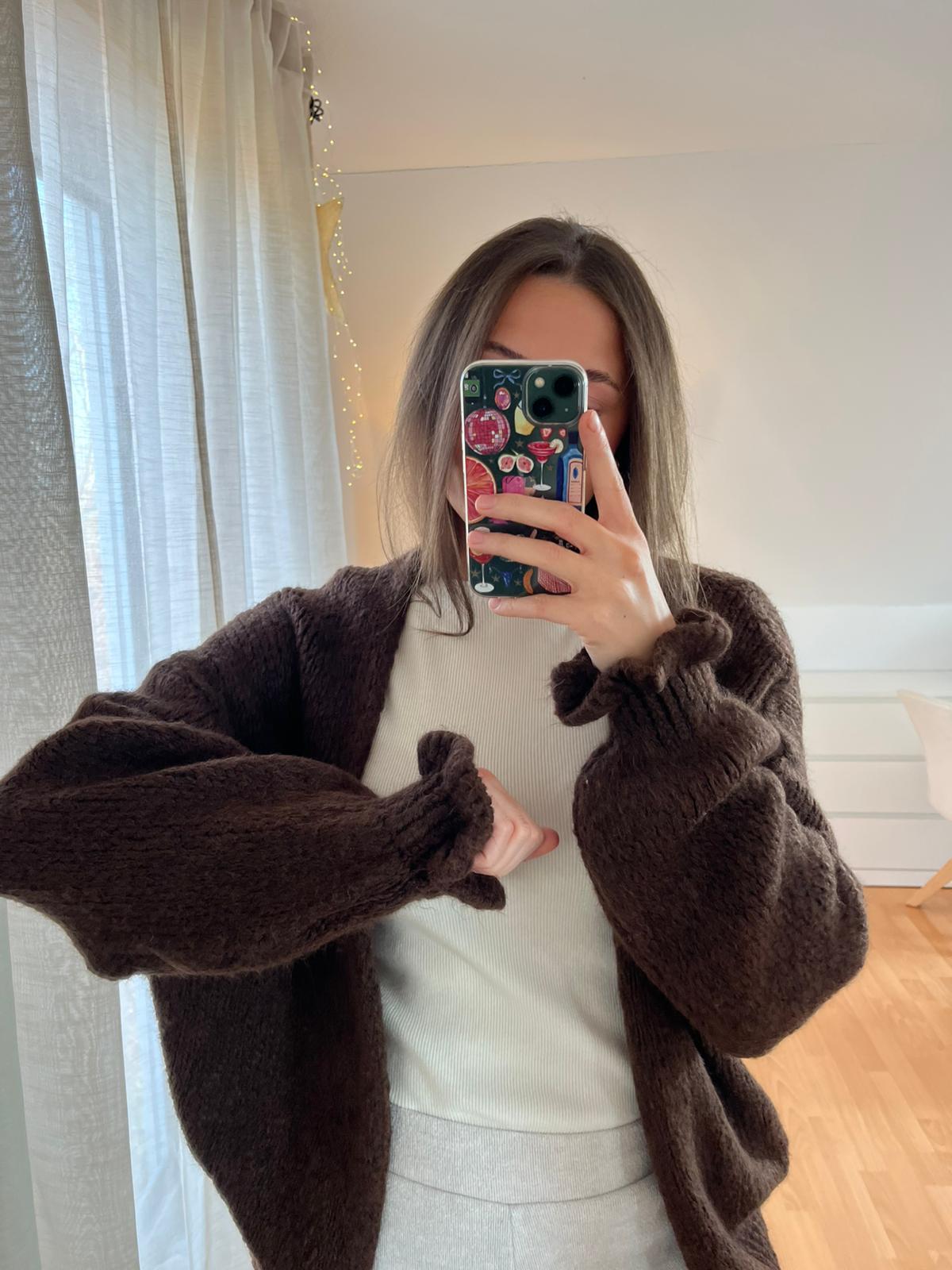 Strickjacke „Cleia“ – schokobraun