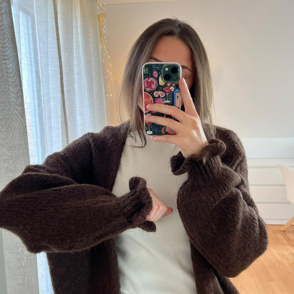 Strickjacke „Cleia“ – schokobraun