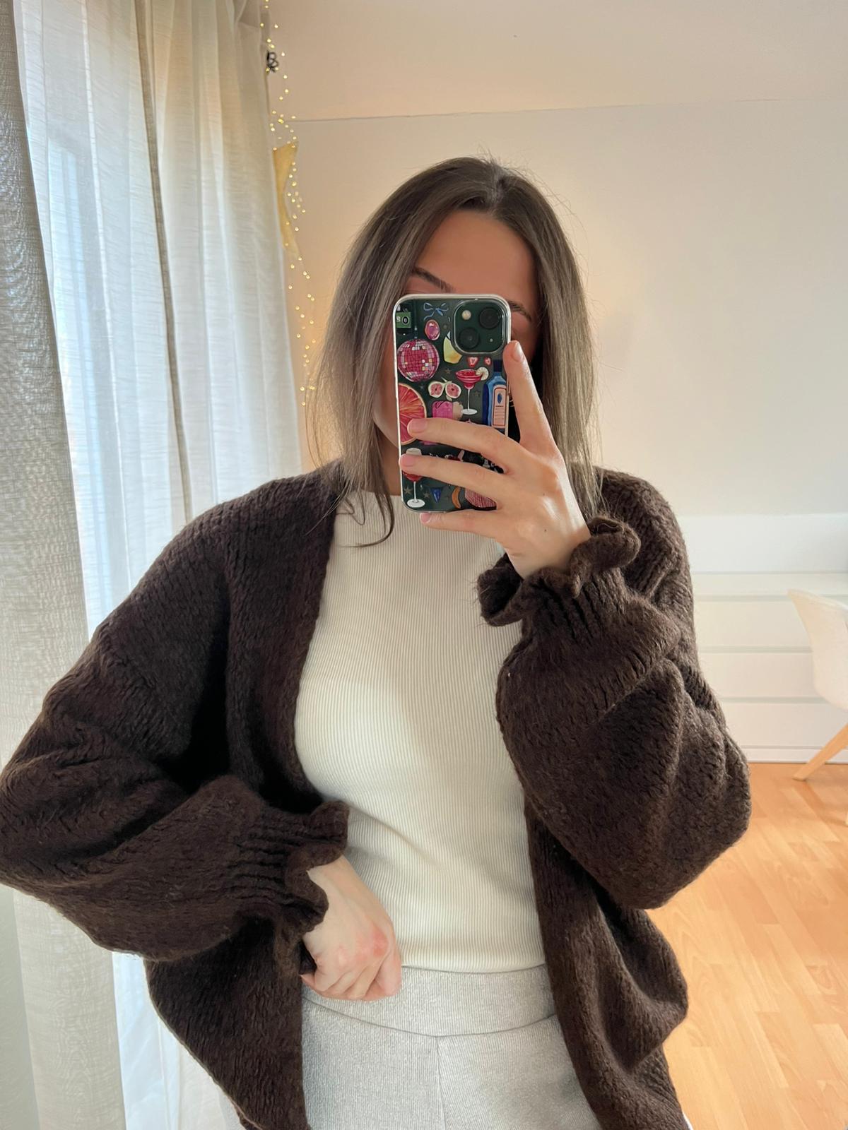 Strickjacke „Cleia“ – schokobraun