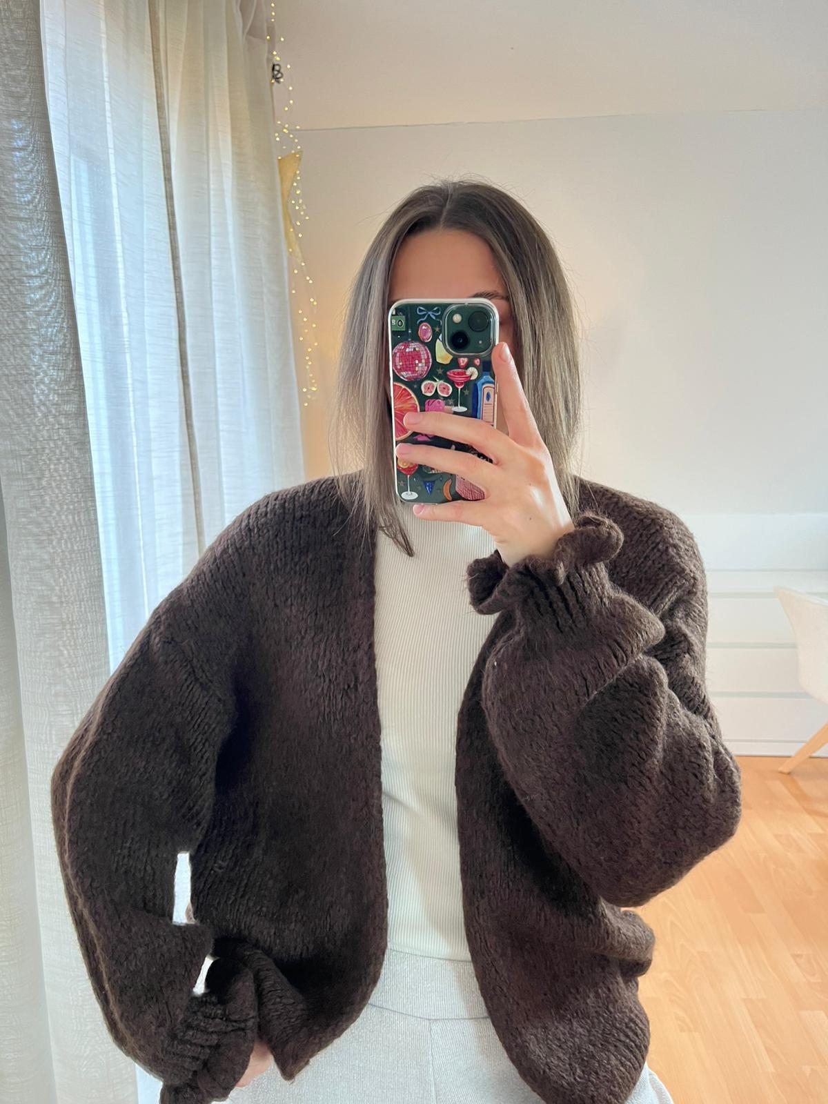 Strickjacke „Cleia“ – schokobraun