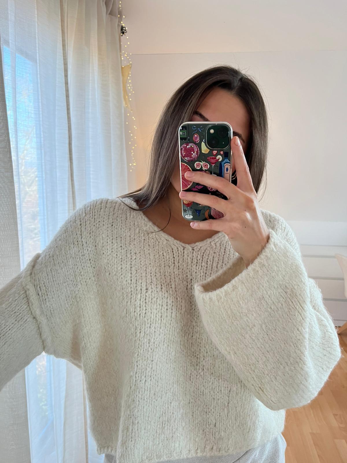 Strickpullover „Jara“ – wollweiß