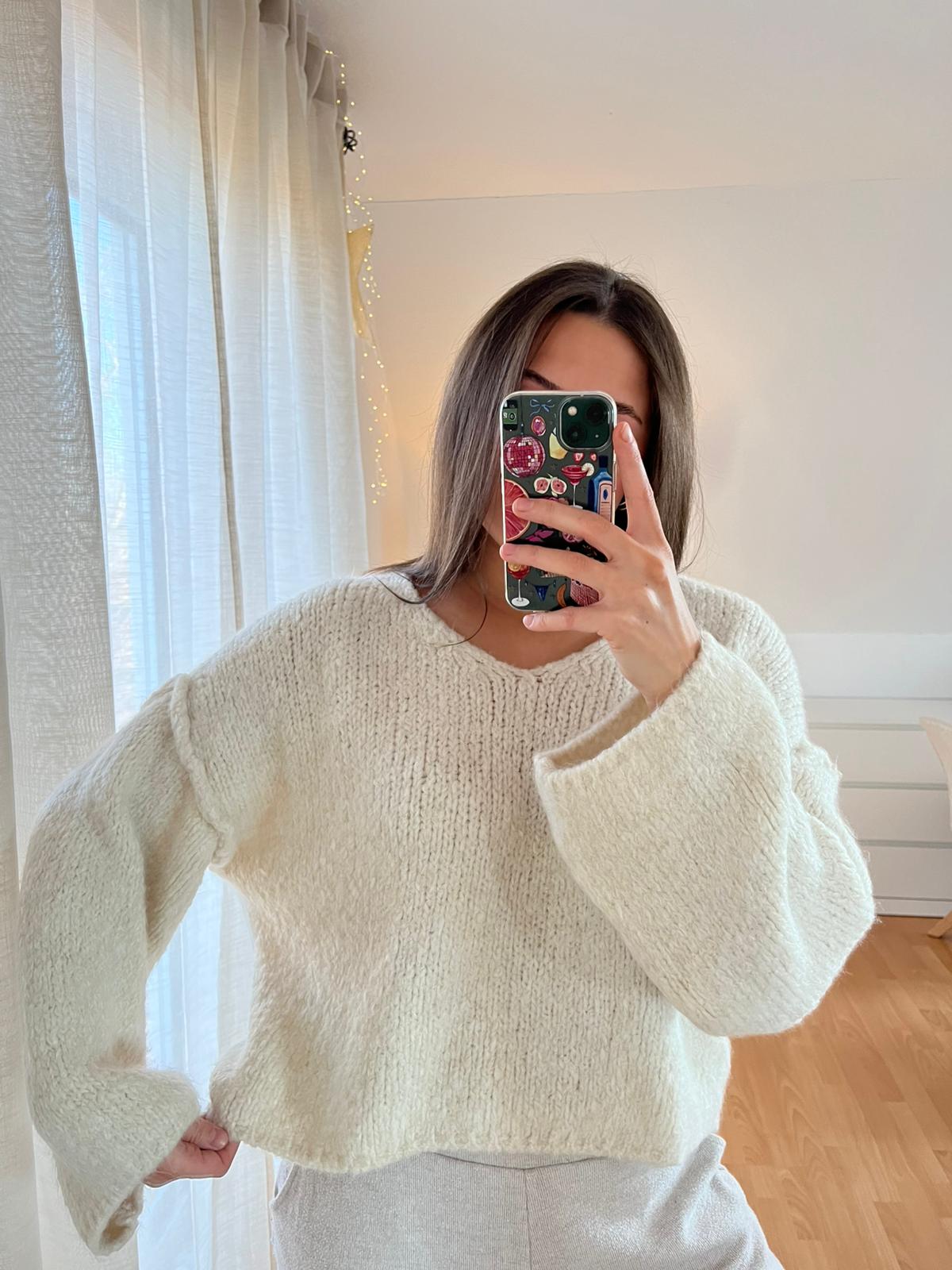 Strickpullover „Jara“ – wollweiß